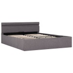 vidaXL hoiukastiga voodiraam LED, pruunikashall, kangas, 140 x 200 cm, Ruda