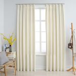 vidaXL pimendavad kardinad 2 tk konksud, samet, kreemjas, 140 x 245 cm