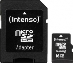 Telefoni m&auml;lukaart MEMORY MICRO SDHC 16GB C10/W/ADAPTER 3413470 INTENSO