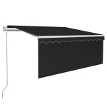 Markizė su uždanga/LED/vėjo jutikliu, 3,5x2,5 m, pilka, Antracito