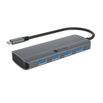 V&auml;line k&otilde;vaketas Icybox Ib-dk4022a-cpd 6in1 jaam: Hdmi, Usb, 100w Pd