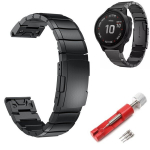 "BestAccessories" roostevabast terasest k&auml;ev&otilde;ru G. Fenix 5 / 6 / 7 / Epix / Epix 2 / Instinct kelladele, must