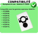 Makita tolmudusimekott [Pakend 10] Tolmum&uuml;ts P-72899, &uuml;hilduv VC2000L VC2010L VC2012L VC2511L VC2512L VC3011L