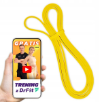 Kollane tugev treeningu, fitnessi ja pilatese takistuskumm, takistus 2&ndash;6 kg, Drfit