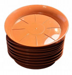 Don-plast, lillepoti aluste komplekt 10 tk, l&auml;bim&otilde;&otilde;t 10 cm, terrakota v&auml;rvi
