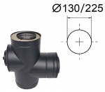 Must isoleeritud tee 90&deg; koos adapteri ja ja revisjoniga vastas. D-130/225 mm.