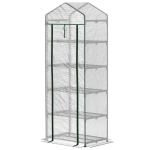 Minikasvuhoone lilledele v&otilde;i k&ouml;&ouml;giviljadele, teras, plastik, 69L x 49S x 193K cm, valge, Balta