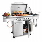 Gaasigrill Yoer SteakMaster GG01S, 17,15 kW, 4+1 p&otilde;letit, malmist restid, roostevaba teras, gaasiballooni kapiga