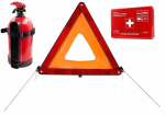 Auto ohutuskomplekt: tulekustuti, kolmnurk, autoapteek