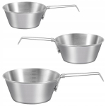 Matkan&otilde;ud, roostevabast terasest k&ouml;&ouml;gitarbed, kokkupandav kauss, metallkausid