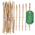Creative Home aiapiirde &otilde;ue | 100 cm k&otilde;rge, 5 m pikkune sarapuupuidust rullpiire | Paneelide vahe 3&ndash;5 cm | Puidust piirdeaed murule, peenra &auml;&auml;ristuseks sarapuust