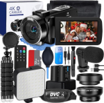 4k videokaamera 60 kaadrit sekundis / 48 Mp automaatne teravustamine kaamerale &ndash; kaasaskantav ja kompaktne digikaamera &ouml;&ouml;n&auml;gemise, Wifi, kaugjuhtimispuldi, lainurkobjektiivi, makroobjektiivi, statiivi ja v&auml;lise Nb-2409-ga