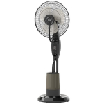 HOMCOM ventilaator vesijahutusega, pjedestaalventilaator pihustusudu, kaugjuhtimispult, taimeri funktsioon, 3,2 liitrine veepaak, 3 režiimi, 75 W, v&otilde;nkuv vesiventilaator ratastega, 120 cm, Juoda