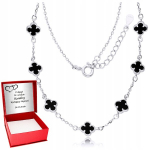 H&otilde;bekett 925 Kaelakee Mustad ristikud Onyx Graveer