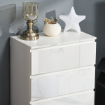 HOMCOM Kummut 5 Sahtliga, Kapp, Kontorikapp &Uuml;mberminekuvastaste Rihmadega, Elutoa, Magamistoa jaoks, Valge, 55 x 34 x 100 cm, Balta