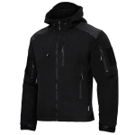 Soe meeste fliisjakk HUSKY, Texar, lukuga ja kapuutsiga, must