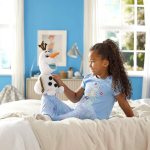 Disney Store ametlik Frozen Olaf kaisukaru 38 cm / 15 tolli, kaisus pehme lumememm lastele, pl&uuml;&uuml;sist multifilmitegelane satiinist hamba ja s&auml;delevate lumehelbe aktsentidega