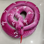 Pl&uuml;&uuml;sist madu, t&auml;idetud realistlik pl&uuml;&uuml;sist madu, 200 cm, kaisukaru ja dekoratsioonikingitus lastele (200 cm, roosa)