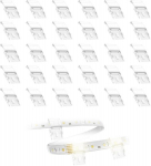 Smomend 30 x led riba kinnitus, l&auml;bipaistvad valgusriba klambrid isekleepuvad kruvidega, led riba tarvikud, sobib 10 mm, led riba hoidik, sisaldab kruvisid