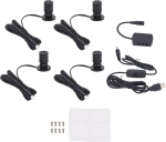 Fockety 4 tk mini prožektorite komplekt, 360&deg; p&ouml;&ouml;ratav dimmerdatav led prožektor dimmeriga, usb 5v aktsentvalgustid, pildivalgusti taimedele, ehtekarbi vitriin, maali pildivalgusti, mudeliriiulid (soe valgus)