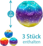 Moon ball 3 tk pakis - 70 mm h&uuml;ppepall - k&otilde;rge h&uuml;ppega kummist pall galaxy disainiga lastele, p&uuml;&uuml;dmise ja viskamise m&auml;ng, interaktiivne stressi leevendav m&auml;nguasi, kingitus