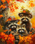 Teemantmosaiigi "ArtCity" raami peal. "Pesukaru trio" 40x50 cm DP426