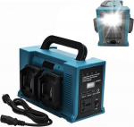 Cissiyog 4 pordiga 330 W inverter, &uuml;hildub Makita 21 V akuga, kaasaskantav Dc 12 V kuni Ac 220-230 V inverter 5 V/2.1 A Usb-a ja Type-c &uuml;hendusega reisimiseks, telkimiseks, matkaautoks, h&auml;daolukordadeks