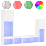 4-osaline telerikapp，telerialus，TV kappide komplekt LED-tuledega, valge, tehispuit CFE698698