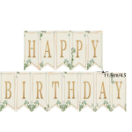 &bdquo;Happy Birthday&ldquo; lipuke &ndash; avokaado roheline ja kuldne