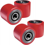 4 tk kaubaaluste k&auml;ru rataste komplekt pol&uuml;uretaan 80 x 60 mm, telg 20 mm koos kuullaagritega kaubaaluste veoauto asendusrattad, maksimaalne koormus 550 kg