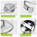 Bojim lae prožektor 3 pirniga lambiga, led lae prožektor matt nikkel, sisaldab 3 x 6 w gu10 pirnid, p&ouml;&ouml;ratav lae prožektor, moodne valgusti k&ouml;&ouml;ki, elutuppa, esikusse, siseruumidesse