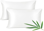 Joyhabit Bamboo padjap&uuml;&uuml;rid 40x80 cm, 2 tk, lumivalge