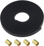 Avatud hammasrihm 2gt 2 meetrit, &uuml;hildub Ender 3 / Ender 3 V2 / Ender 3 Pro/ender 5 seeria 3d-printeritega, samm 2 mm, laius 6 mm, 4 messingist h&uuml;lssi