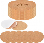 Nogeqi 20 isekleepuva korgist aluse komplekt, &uuml;mmargused 10 cm korgist alused liimimiseks, &uuml;mmargused korgist plaadid, isekleepuvad korgist padjad, korgist alused koju, restorani, kontorisse, isetehtud alused