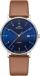 Umr Ruhla 30433 - elegantsus kohtub t&auml;psusega - stiilne kell 705 kvartsmehhanismiga - roostevabast terasest korpus - tumesinine sihverplaat - mineraalklaas - pruun nahkrihm - valmistatud Saksamaal, rihm.