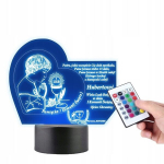 Lampi klaasil (armulaua m&auml;lestus) 3d Led Rgb+pult 16 v&auml;rvi