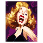 Numbrite j&auml;rgi maalimine raamiga - Marilyn Monroe 50x40 cm