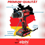 Delphi 20 V juhtmeta kruvikeeraja komplekt, juhtmeta puur, 2 akut, 1,5 Ah 50 Nm, 2 k&auml;iku, 25 p&ouml;&ouml;rdemomendi taset, led valgusti, 34-osaline tarvikute komplekt, juhtmeta puurikomplekt kohvriga isetegemisprojektide jaoks