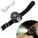 Damohony v&auml;litingimustes k&auml;ekella taskulamp, veekindel laetav led k&auml;e taskulamp digitaalse kellaga