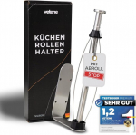 Vetene Premium k&ouml;&ouml;girullihoidja ilma puurimiseta (&uuml;he k&auml;ega rebitav) - roostevabast terasest h&otilde;bedane rullstoppiga - Zewa rullihoidja - k&ouml;&ouml;girullihoidja