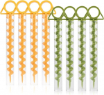 Telgi vaiad, 8 liivavaiaga komplekti, kruvivaiad, abs-plast, kruvivaiad 8 l&auml;bipaistva plasttoruga, rohelised, telkimisvaiad telkimiseks, &otilde;ues, rannas, karavaniga reisimiseks, 29 x 7 cm (a)