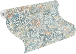 Rasch tapeet 866124 &ndash; fliistapeet metsaga valges, sinises, punases ja rohelises v&auml;rvitoonis kollektsioonist Symphony &ndash; 10,05 m x 0,53 m (p x L)