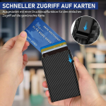 Kartenetui meestele, &otilde;huke rahakott magnetkinnituse ja m&uuml;nditaskuga, rfid blokeeriv alumiiniumist pop-up krediitkaarditasku, rahakotid meestele, nutikas s&uuml;sinikkiust nahast kaardihoidja 11 kaardile, id aken