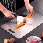 Titanium l&otilde;ikelaud k&ouml;&ouml;gile, roostevaba teras, kahepoolne, multifunktsionaalne, sobib pastale, lihale, juustule, k&ouml;&ouml;giviljadele (roostevaba teras, 29 x 20 cm)