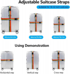 Fdeety 4 pakk pagasirihmad kottidele Kohvri rihm Pagasiv&ouml;&ouml; Kohvri ripats Pilkup&uuml;&uuml;dev kohvri kinnitusrihm Mustad reguleeritavad pagasirihmad kohvrile