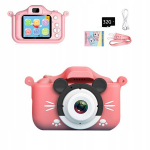 Mozeto Kotek digitaalne fotoaparaat lastele 48 Mpx kaamera m&auml;nguasi m&auml;ngud + 32 Gb kaart