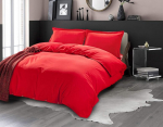 Elegant Comfort 1500 niidiga Egiptuse kvaliteediga kortsumis- ja pleekimiskindel 3-osaline tekikotikomplekt, full/queen, punane