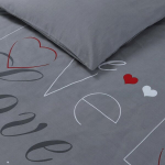 Voodipesukomplekt "vision Love" 140x200 cm, hall, 100% puuvill