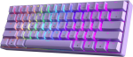 Hk gaming gk61 60% v3 kompaktne mehaaniline m&auml;nguriklaviatuur, 61 klahvi, mitmev&auml;rviline rgb led valgustus pc/mac m&auml;nguritele, ansi us paigutus (lavendel, gateron optical red l&uuml;liti)