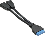 Inline&reg; 33445i usb 3.0 adapterikaabel / 2x female a kuni 19-pin &uuml;hendus